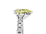 White gold Fancy Yellow Pear  Solitaire Pave Diamond Engagement Ring with Four-Prong Setting_263