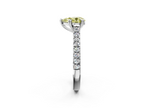 White gold Fancy Yellow Pear  Solitaire Pave Diamond Engagement Ring with Prong Setting_22