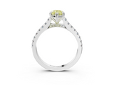 White gold Fancy Yellow Pear  Solitaire Pave Diamond Engagement Ring with Prong Setting_23