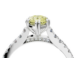 White gold Fancy Yellow Pear  Solitaire Pave Diamond Engagement Ring with Prong Setting_24