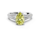 White gold Fancy Yellow Pear  Solitaire Pave Split Shank Engagement Ring with Six-Prong Setting_37
