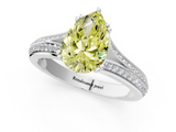 White gold Fancy Yellow Pear  Solitaire Pave Split Shank Engagement Ring with Six-Prong Setting_38