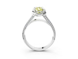 White gold Fancy Yellow Pear  Solitaire Pave Split Shank Ring with Four-Prong Setting_186