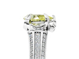 White gold Fancy Yellow Pear  Solitaire Pave Split Shank Ring with Four-Prong Setting_188