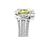 White gold Fancy Yellow Pear  Solitaire Pave Split Shank Ring with Four-Prong Setting_194