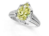 White gold Fancy Yellow Pear  Solitaire Pave Split Shank Ring with Four-Prong Setting_200