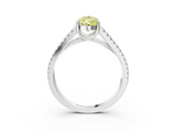 White gold Fancy Yellow Pear  Solitaire Split Shank Pavé Diamond Engagement Ring_370