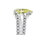 White gold Fancy Yellow Pear  Solitaire Split Shank Pavé Diamond Engagement Ring_372