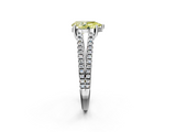 White gold Fancy Yellow Pear  Solitaire Split Shank Pavé Diamond Engagement Ring_372