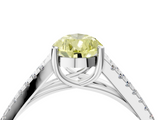 White gold Fancy Yellow Pear  Solitaire Split Shank Pavé Diamond Engagement Ring_374