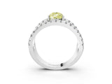 White gold Fancy Yellow Pear  Solitaire Split Shank Pave Diamond Ring_52