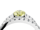 White gold Fancy Yellow Pear  Solitaire Split Shank Pave Diamond Ring_53