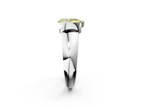 White gold Fancy Yellow Pear  Solitaire Tension Set Diamond Ring with Wide Band_39