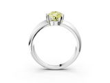 White gold Fancy Yellow Pear  Solitaire Tension Set Diamond Ring with Wide Band_40