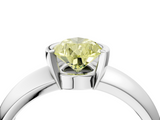 White gold Fancy Yellow Pear  Solitaire Tension Set Diamond Ring with Wide Band_41