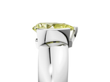 White gold Fancy Yellow Pear  Solitaire Tension Set Diamond Ring with Wide Band_42