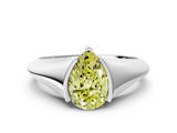 White gold Fancy Yellow Pear  Solitaire Tension Set Diamond Ring_20