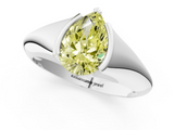 White gold Fancy Yellow Pear  Solitaire Tension Set Diamond Ring_21