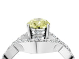 White gold Fancy Yellow Pear  Solitaire Twist Band Pavé Diamond Engagement Ring_67