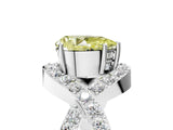 White gold Fancy Yellow Pear  Solitaire Twist Band Pavé Diamond Engagement Ring_68