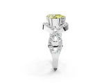 White gold Fancy Yellow Pear  Solitaire Twist Band Pavé Diamond Engagement Ring_76