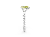 White gold Fancy Yellow Pear  Solitaire Twist Band Ring with Four-Prong Setting_14
