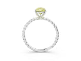 White gold Fancy Yellow Pear  Solitaire Twist Band Ring with Four-Prong Setting_15