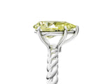 White gold Fancy Yellow Pear  Solitaire Twist Band Ring with Four-Prong Setting_17