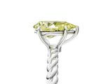 White gold Fancy Yellow Pear  Solitaire Twist Band Ring with Four-Prong Setting_181