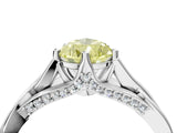 White gold Fancy Yellow Pear  Solitaire Twist Band Six-Prong Setting 5
