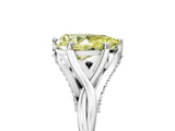 White gold Fancy Yellow Pear  Solitaire Twist Band Six-Prong Setting