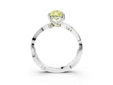 White gold Fancy Yellow Pear  Solitaire Twist Band with Pavé Accents and Four-Prong Setting_23
