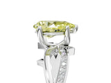 White gold Fancy Yellow Pear  Solitaire Twist Band with Pavé Accents and Four-Prong Setting_25