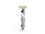 White gold Fancy Yellow Pear  Solitaire Twist Band with Pave Prong Setting_79