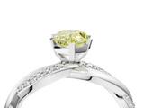 White gold Fancy Yellow Pear  Solitaire Twist Band with Pave Prong Setting_81