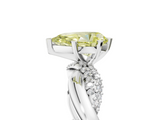 White gold Fancy Yellow Pear  Solitaire Twist Band with Pave Prong Setting_82