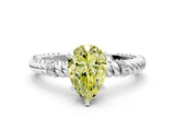 White gold Fancy Yellow Pear  Solitaire Twisted Band Prong Set Engagement Ring_61