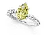 White gold Fancy Yellow Pear  Solitaire Twisted Band Prong Set Engagement Ring_62