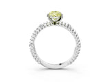 White gold Fancy Yellow Pear  Solitaire Twisted Band Prong Set Engagement Ring_64