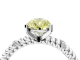 White gold Fancy Yellow Pear  Solitaire Twisted Band Prong Set Engagement Ring_76