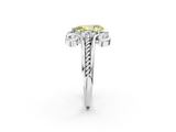 White gold Fancy Yellow Pear  Solitaire Twisted Band Scroll Prong Ring_5