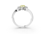 White gold Fancy Yellow Pear  Solitaire Twisted Band Scroll Prong Ring_6