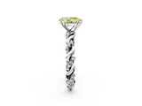 White gold Fancy Yellow Pear  Solitaire Twisted Band with Pavé Accents and Four-Prong Setting_5
