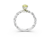 White gold Fancy Yellow Pear  Solitaire Twisted Band with Pavé Accents and Four-Prong Setting_6
