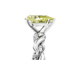 White gold Fancy Yellow Pear  Solitaire Twisted Band with Pavé Accents and Four-Prong Setting_8