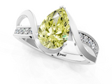 White gold Fancy Yellow Pear  Solitaire Twisted Band with Prong Setting_4