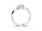 White gold Fancy Yellow Pear  Solitaire Twisted Band with Prong Setting_6