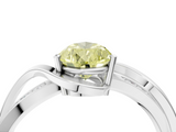 White gold Fancy Yellow Pear  Solitaire Twisted Band with Prong Setting_7