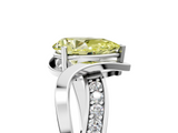 White gold Fancy Yellow Pear  Solitaire Twisted Band with Prong Setting_8