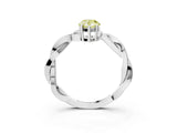 White gold Fancy Yellow Pear  Solitaire Twisted Pave Diamond Ring with Four-Prong Setting_15